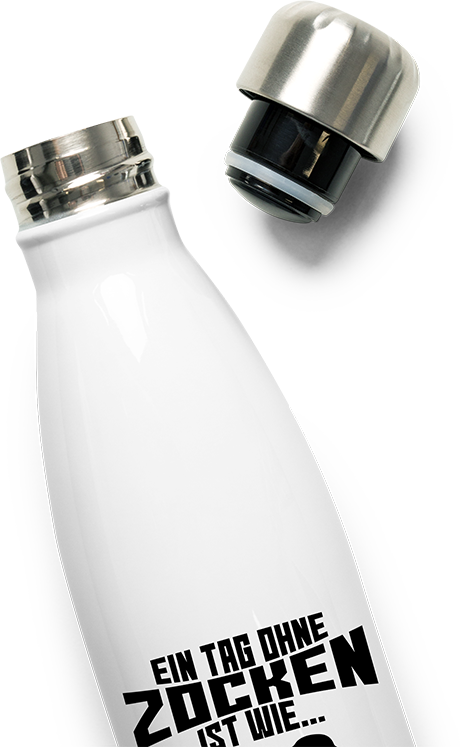 Produktbild vom Oberteil der Thermoflasche Ein Tag ohne Zocken ist wie frag Eltern Gamer Nerd Zocker