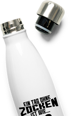 Produktbild vom Oberteil der Thermoflasche Ein Tag ohne Zocken ist wie frag Eltern Gamer Nerd Zocker