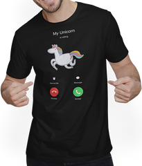 Produktbild von T-Shirt mit Mann Einhorn ruft an Lustiger Spruch für Mädchen nager Unicorn