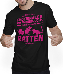 Produktbild von T-Shirt mit Mann Emotionalem Zusammenbruchs Ratte | Lustiger Ratten Spruch