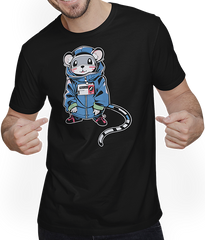 Produktbild von T-Shirt mit Mann Entzückende süße Kawaii-Ratte für Mädchen, ausgefallene Ratten, Haustiere, Ratten
