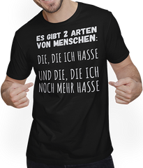 Produktbild von T-Shirt mit Mann Es gibt 2 Arten von Menschen. Ich hasse Sarkastische Sprüche