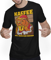 Produktbild von T-Shirt mit Mann Eulen weil Menschen Nerven Morgenmuffel Kaffee Sprüche