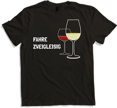 Produktbild von T-Shirt Fahre zweigleisig Rotwein Weißwein Spruch Wein Sprüche