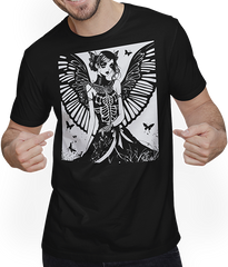 Produktbild von T-Shirt mit Mann Fairycore Aesthetics Grunge Skelett Fee Gothic