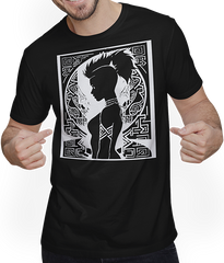 Produktbild von T-Shirt mit Mann Fantasy Post Punk keltische Tribal Kunst Batcave Girl Gothic