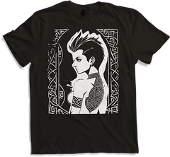 Produktbild von T-Shirt Fantasy Post Punk keltischer Tribal Batcave Mohawk Girl Gothic