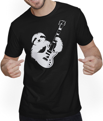 Produktbild von T-Shirt mit Mann Faultier mit E-Gitarre Musiker Lustiger Gitarrist