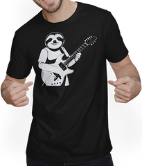 Produktbild von T-Shirt mit Mann Faultier mit E-Gitarre Musiker Lustiger Gitarrist