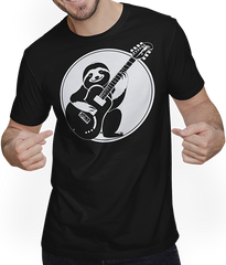 Produktbild von T-Shirt mit Mann Faultier mit E-Gitarre Musiker Lustiger Gitarrist