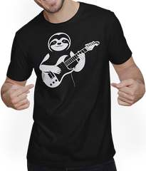 Produktbild von T-Shirt mit Mann Faultier mit E-Gitarre Musiker Lustiger Gitarrist