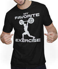 Produktbild von T-Shirt mit Mann Favorite Exercise Competition Gewichtheben Gewichtheber