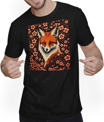 Produktbild von T-Shirt mit Mann Foxes Japanische Kirschblüte Blume Kitsune Fuchs