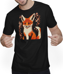 Produktbild von T-Shirt mit Mann Foxes Japanische Kirschblüte Blume Kitsune Fuchs