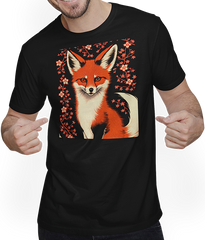 Produktbild von T-Shirt mit Mann Foxes Japanische Kirschblüte Blume Kitsune Fuchs