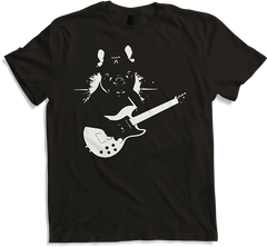 Produktbild von T-Shirt Französische Bulldogge mit E-Gitarre Musiker Gitarrist