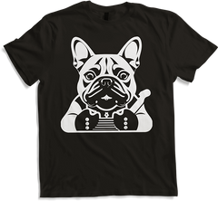 Produktbild von T-Shirt Französische Bulldogge mit E-Gitarre Musiker Gitarrist