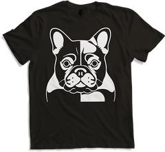 Produktbild von T-Shirt Französischer Hund mit E-Gitarre Musiker Gitarrist