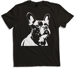 Produktbild von T-Shirt Französischer Hund mit E-Gitarre Musiker Gitarrist