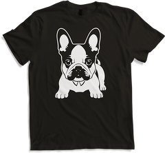 Produktbild von T-Shirt Französischer Hund mit E-Gitarre Musiker Gitarrist