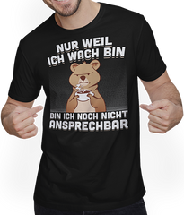Produktbild von T-Shirt mit Mann Freche Morgenmuffel Beuteltier Kaffee Bären Sprüche Quokka