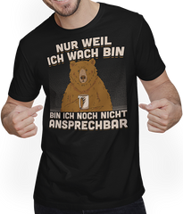 Produktbild von T-Shirt mit Mann Freche Morgenmuffel Braunbär mit Kaffee Bären Sprüche Bär