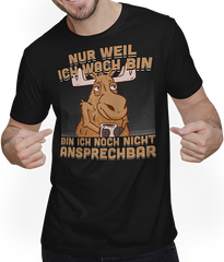 Produktbild von T-Shirt mit Mann Freche Morgenmuffel Hirsch mit Kaffee Elche Sprüche Elch
