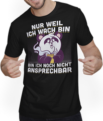 Produktbild von T-Shirt mit Mann Freche Morgenmuffel Pandas mit Kaffee Panda Sprüche