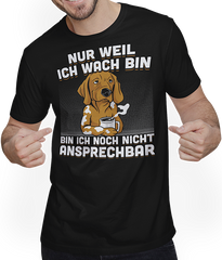 Produktbild von T-Shirt mit Mann Freche Morgenmuffel Teckel mit Kaffee Hund Sprüche Dackel