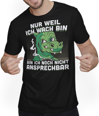 Produktbild von T-Shirt mit Mann Frecher Morgenmuffel Spruch Drache mit Kaffee Sprüche