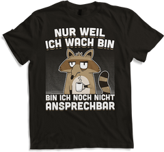 Produktbild von T-Shirt Frecher Morgenmuffel Spruch Waschbär mit Kaffee Sprüche