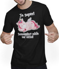 Produktbild von T-Shirt mit Mann Freches Einhorn Lustiger Cooler Spruch Mädchen & Teenager
