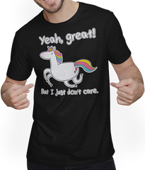 Produktbild von T-Shirt mit Mann Freches Einhorn, lustig, cool, Spruch für Mädchen und Jugendliche