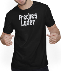 Produktbild von T-Shirt mit Mann Freches Luder Gothic Dark Wave Batcave Spruch Freche Mädchen