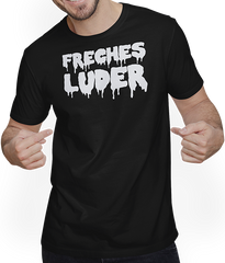 Produktbild von T-Shirt mit Mann Freches Luder Gothic Dark Wave Batcave Spruch Goth Mädchen