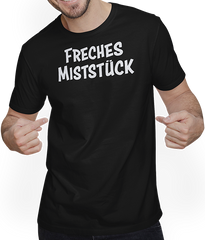 Produktbild von T-Shirt mit Mann Freches Miststück Gothic Dark Wave Batcave Spruch Mädchen