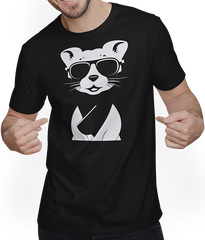 Produktbild von T-Shirt mit Mann Frettchen trägt Sonnenbrille coole Frettchen