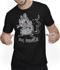 Produktbild von T-Shirt mit Mann Funny Ew People Rat Crazy Fancy Rat Spruch Haustier Ratte