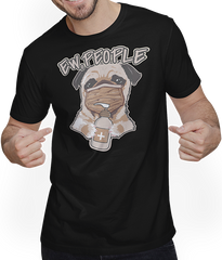Produktbild von T-Shirt mit Mann Funny Ew People Spruch Hund Mops trägt Gesichtsmaske