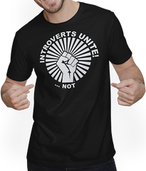 Produktbild von T-Shirt mit Mann Funny Introverts Unite Sarkastic Spruch Nerd Loner Humor