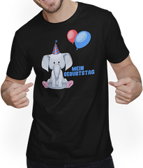 Produktbild von T-Shirt mit Mann Geburtstag Elefant Herz Luftballon Junge Mädchen Birthday