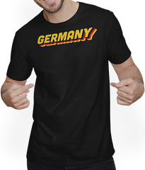 Produktbild von T-Shirt mit Mann Germany Bundesfarben Dreifarb Flagge Patrioten Deutschland