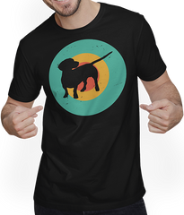 Produktbild von T-Shirt mit Mann Geschenk für Dackelbesitzer | Vintage Dackel | Retro Teckel