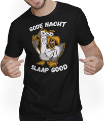 Produktbild von T-Shirt mit Mann Gode Nacht slaap good Möwe Nordsee Friesland Plattdeutsch