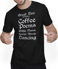 Produktbild von T-Shirt mit Mann Goth Gedicht Horror Film Gothic Spruch Dark Wave Batcave Frauen