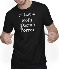 Produktbild von T-Shirt mit Mann Goth Poems Horror Gothic Spruch Dark Wave Batcave Frauen