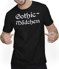 Produktbild von T-Shirt mit Mann Gothic Mädchen Goth Dark Wave Batcave Spruch Gruftie Frauen
