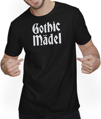 Produktbild von T-Shirt mit Mann Gothic Mädel Goth Dark Wave Batcave Spruch Gothic Mädchen
