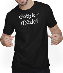 Produktbild von T-Shirt mit Mann Gothic Mädel Goth Dark Wave Batcave Spruch Gothic Mädchen