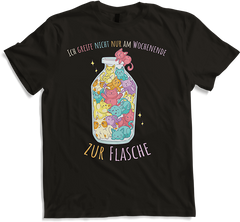 Produktbild von T-Shirt Greife zur Flasche Lustige Katzen Sprüche Katzenspruch